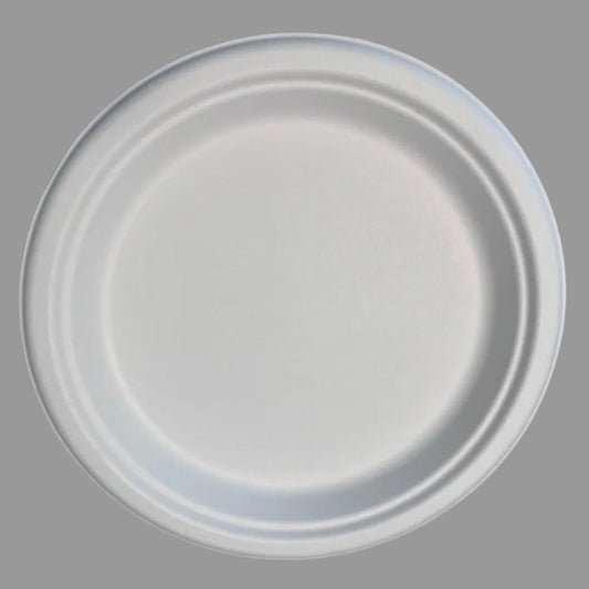 9inch Sugarcane Bagasse Pulp Plate Biodegradable Disposable Round Paper Tray