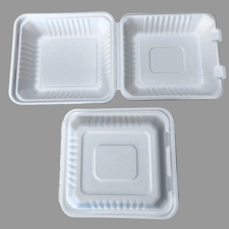 Compostable Biodegradable Packing 1200ml Disposable Bagasse Buger Pulp Paper Box
