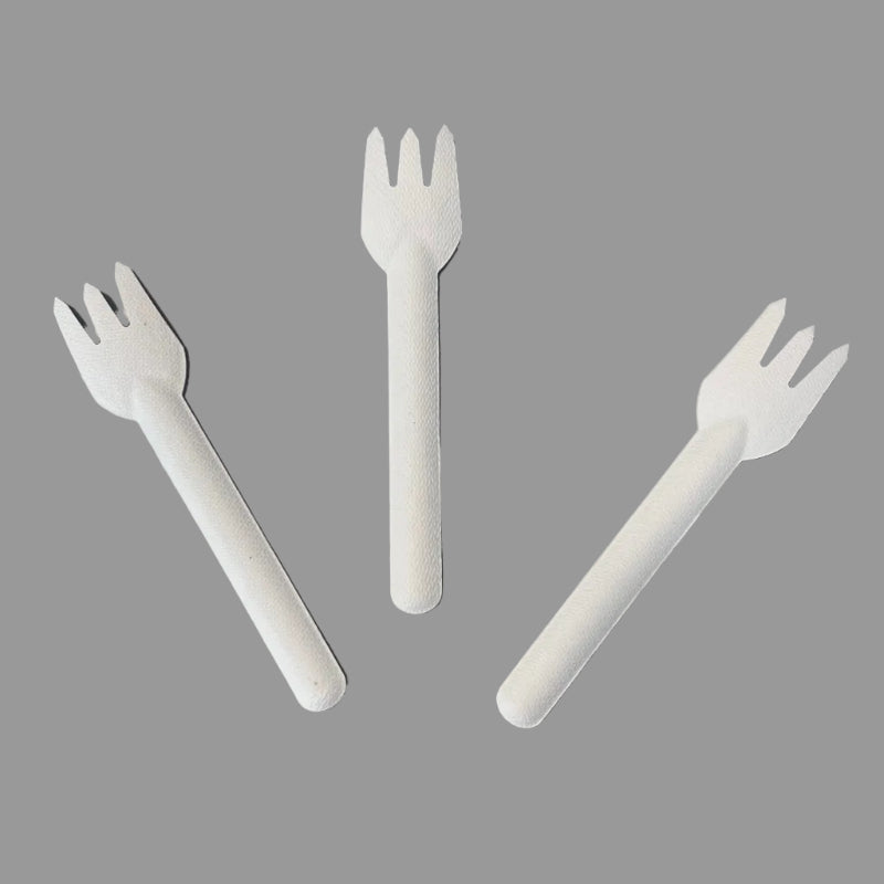 Paper Fork Bagasse Biodegradable Cutlery for Camping