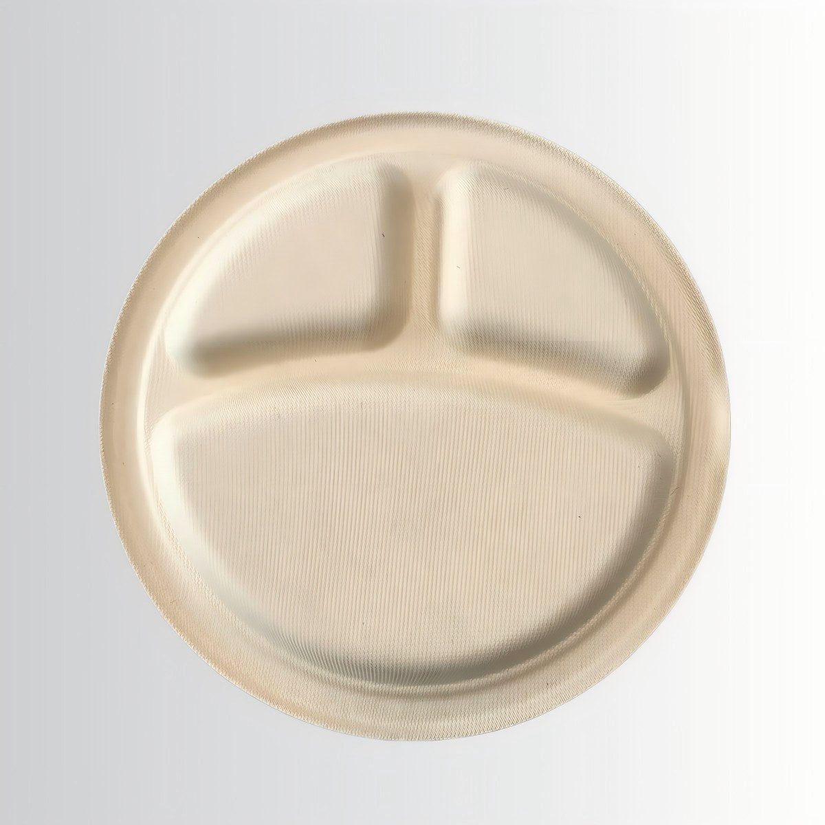 Compostable 3 Div Compartments Biodegradable Eco-Friendly Recyclable Food Grade Disposable Sugarcane Pulp Paper Plate