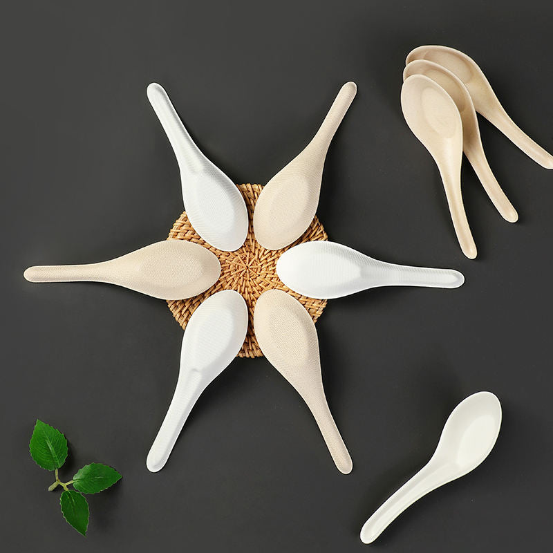 Sugarcane Bagasse Chinese Dishes Soup Spoon