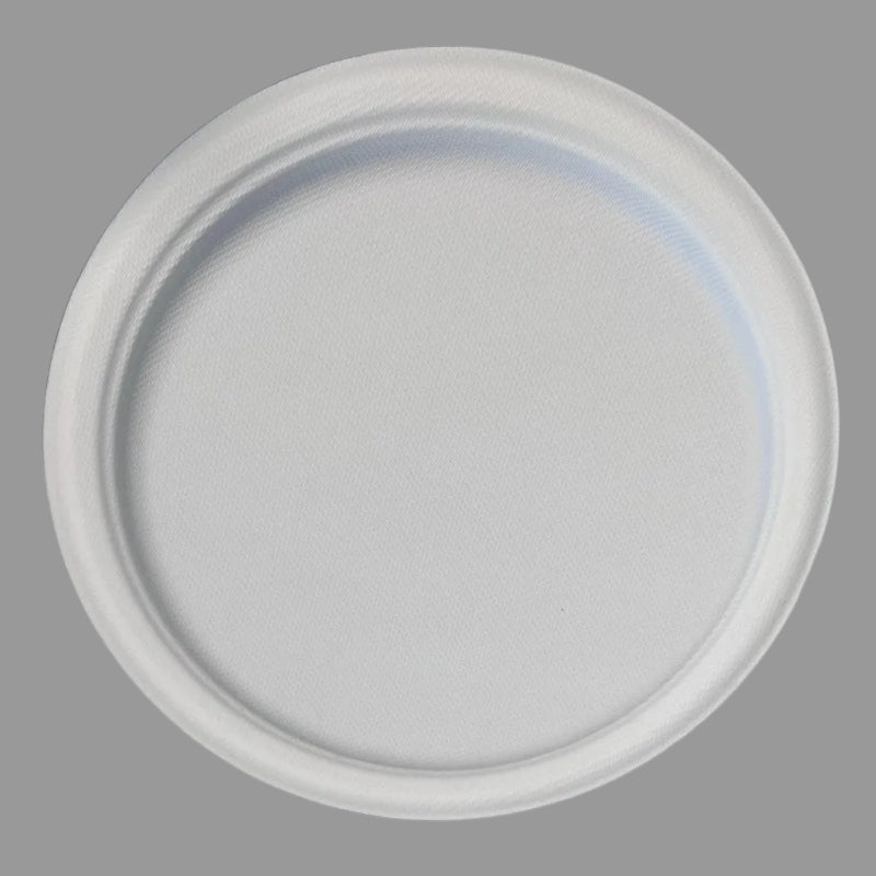 9inch Sugarcane Bagasse Pulp Plate Biodegradable Disposable Round Paper Tray