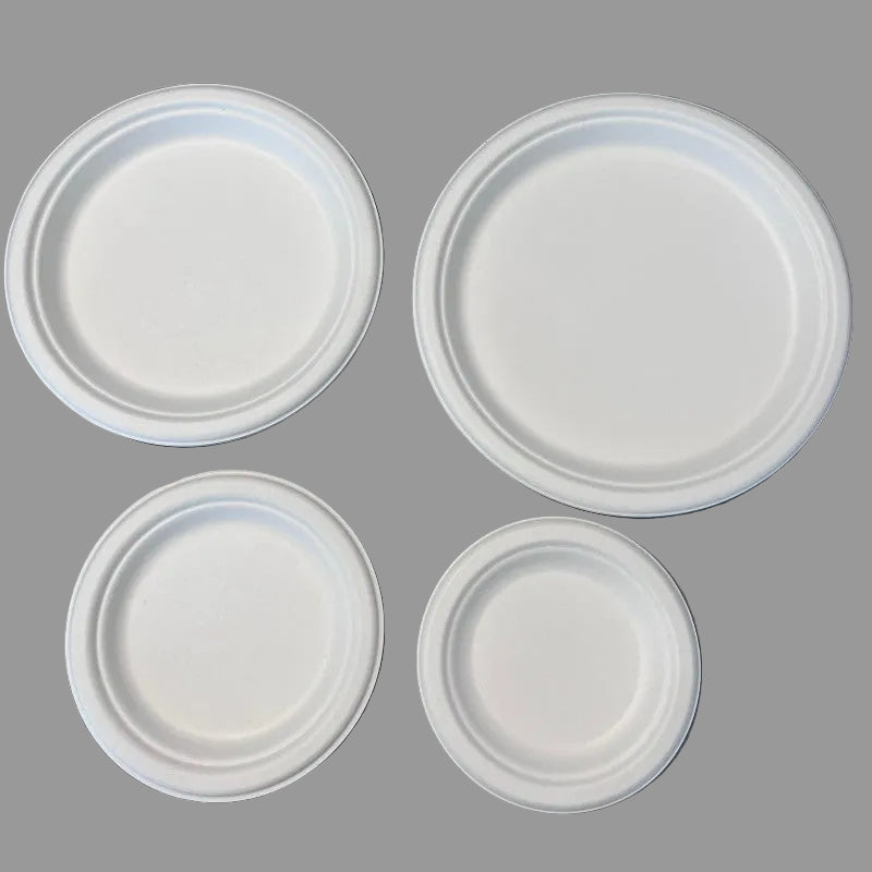6.75 Inch Biodegradable Banana Disposable Party Plates Heat Resistant Compostable Utensils Eco-Friendly Dinnerware Tableware