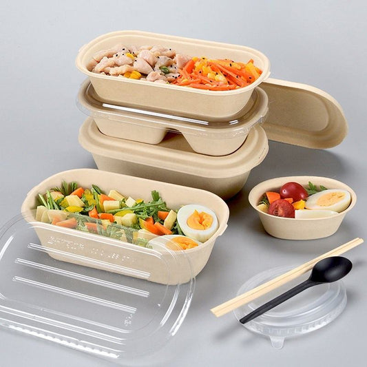 Disposable Biodegradable Rectangular Container Bagasse Food Container Plates Bagasse Food Box for Sale
