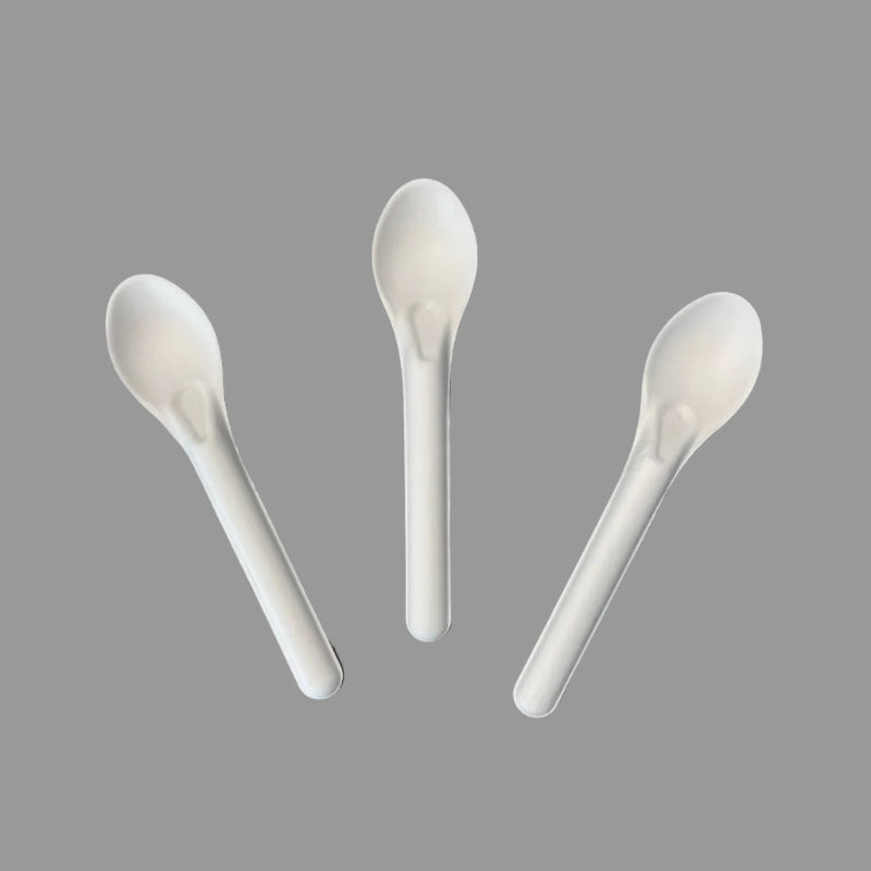 Paper Spoon Disposable Pulp Bagasse Sugarcane Cutlery Cutleri for Takeout Camping Outdoor Picnic