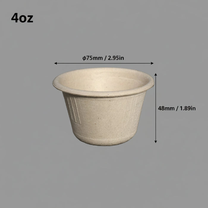Wholesale 4oz Bagasse Sauce Containers – Eco-Conscious Food Packaging
