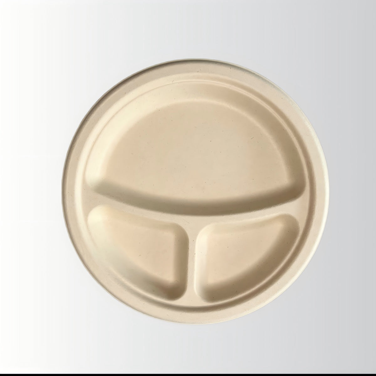 Compostable 3 Div Compartments Biodegradable Eco-Friendly Recyclable Food Grade Disposable Sugarcane Pulp Paper Plate