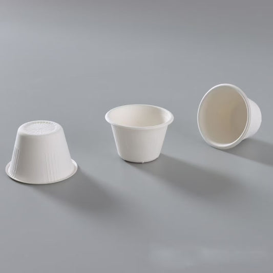 2 OZ CUP-Disposable Biodegradable Bagasse Fiber sauce cups(Natural/White Color) 2000pcs lid not include