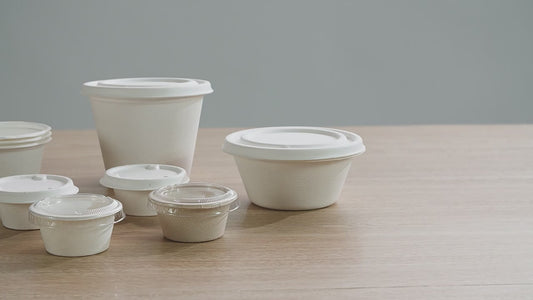 Cup Lid For 4OZ Biodegradable And Compostable Sugarcane Pulp Paper Sauce Cup