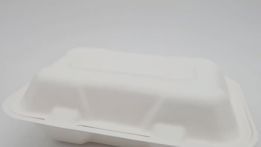 850ml Biodegradable & Compostable Sugarcane Bagasse Food Packaging Takeaway Box