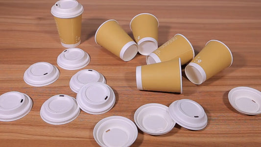 12 OZ Disposable cups Biodegradable Bagasse Fiber coffee cups(Natural/White Color)
