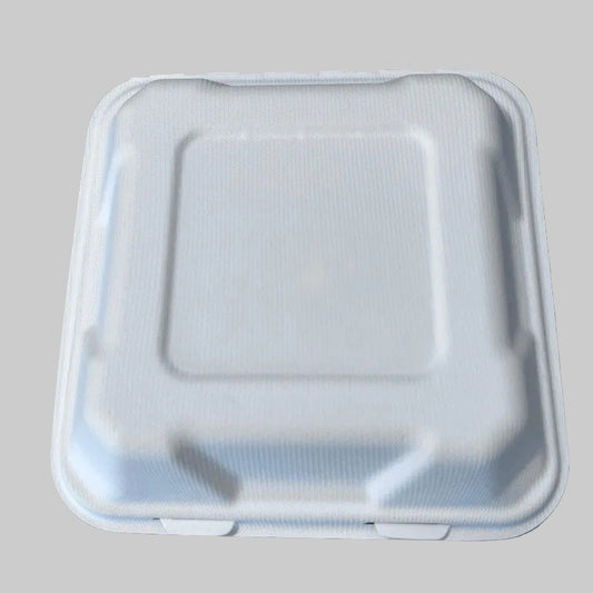 900ml Clamshell Disposable Bagasse Tableware Biodegradable Packaging for Food