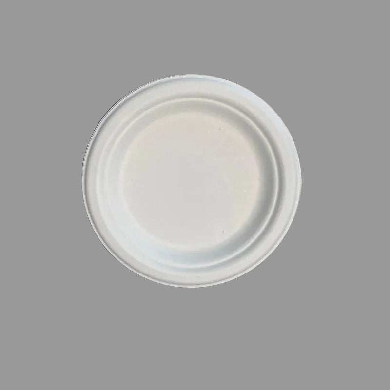 6.75 Inch Biodegradable Banana Disposable Party Plates Heat Resistant Compostable Utensils Eco-Friendly Dinnerware Tableware