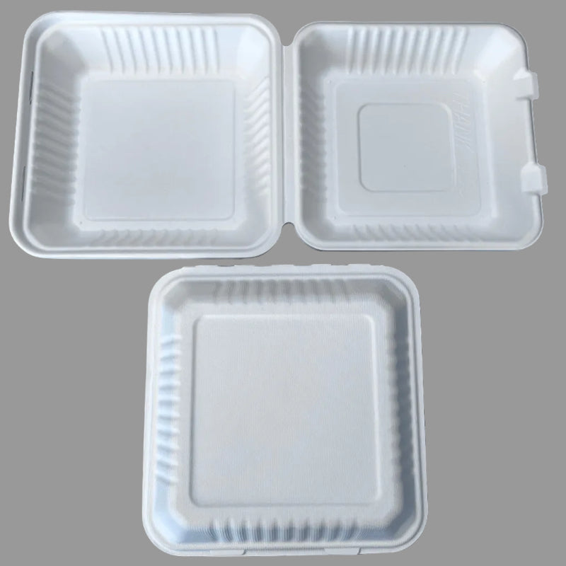 Eco Friendly Biodegradable Paper Lunch Box 1500ml Disposable Takeaway Food Container